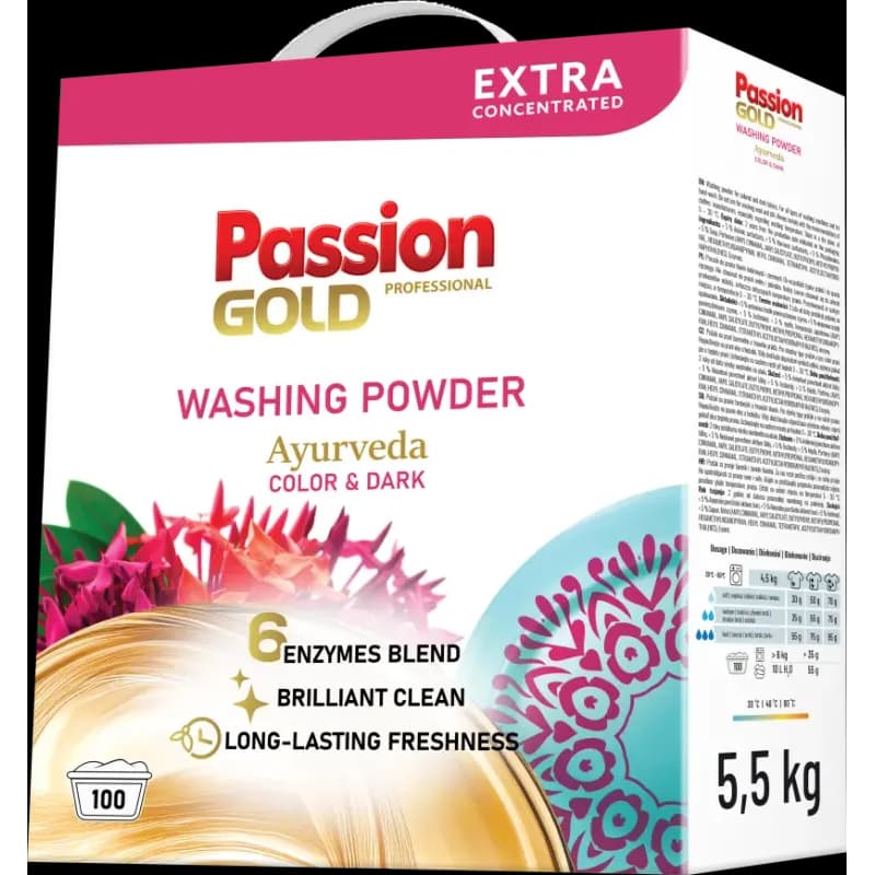 Prací prášok Passion Gold 5,5 kg color & dark ayurveda