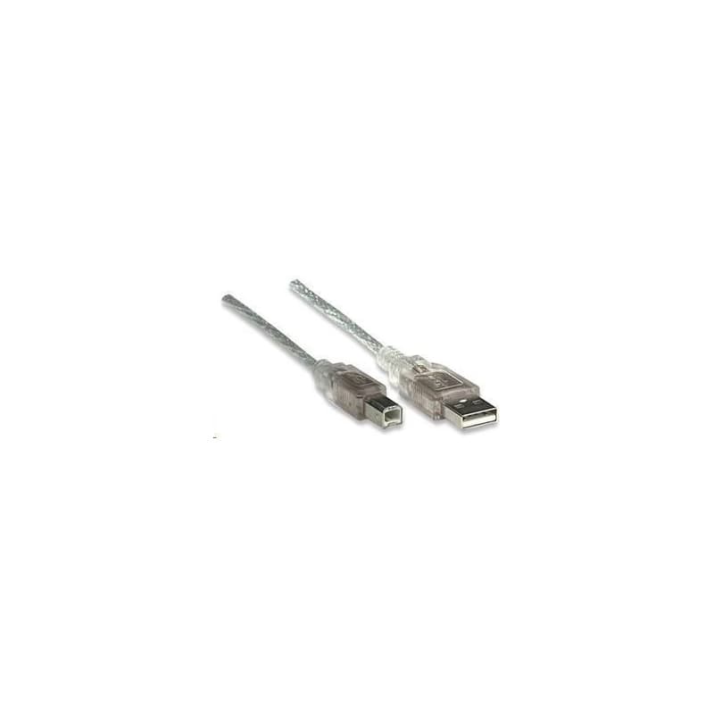 MANHATTAN Kábel USB 2.0 AB prepojovací 3m (strieborný) 2