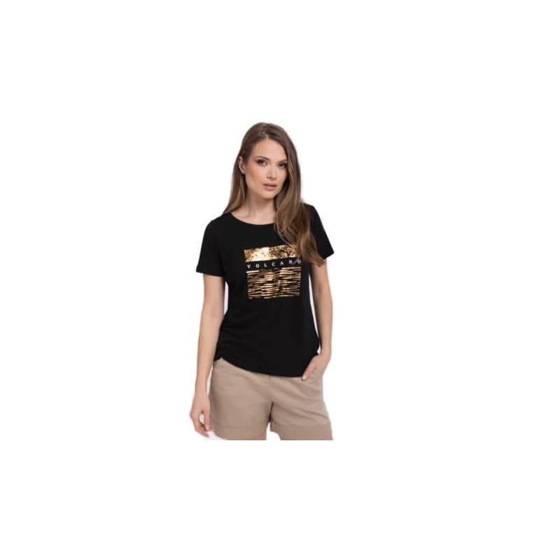 Dámske tričko s krátkym rukávom VOLCANO QUEEN-700-BLACK