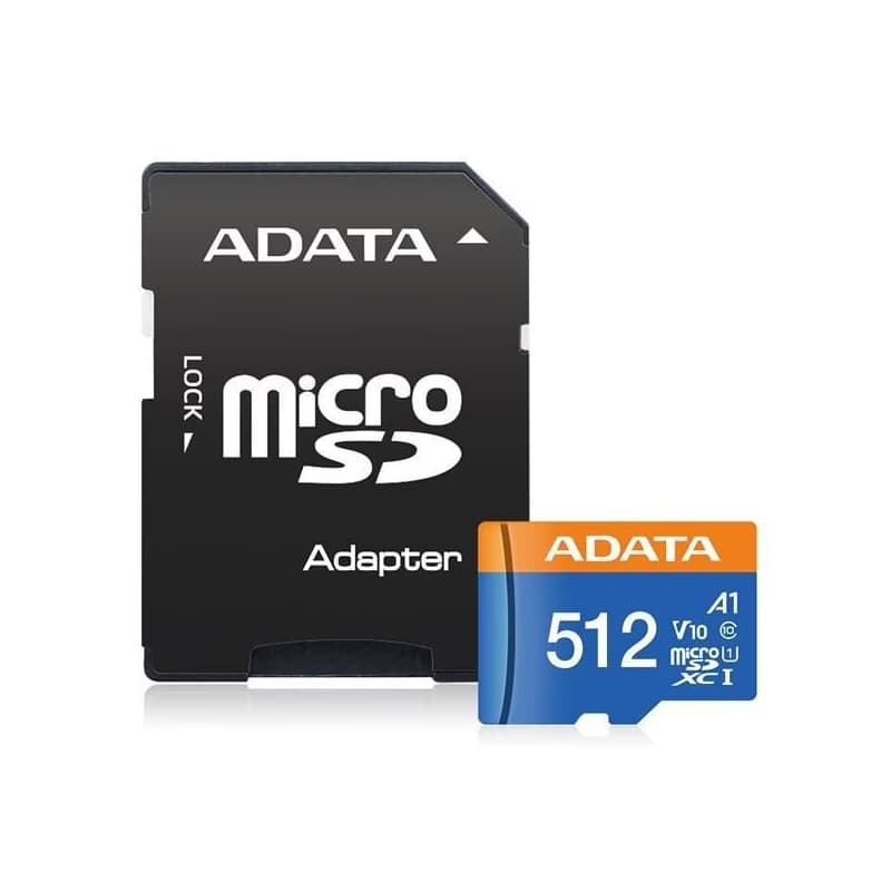 ADATA MicroSDXC karta 512 GB Premier UHS-I C10 V10 (R: 100/W: 25 MB/s) + SD adaptér 2