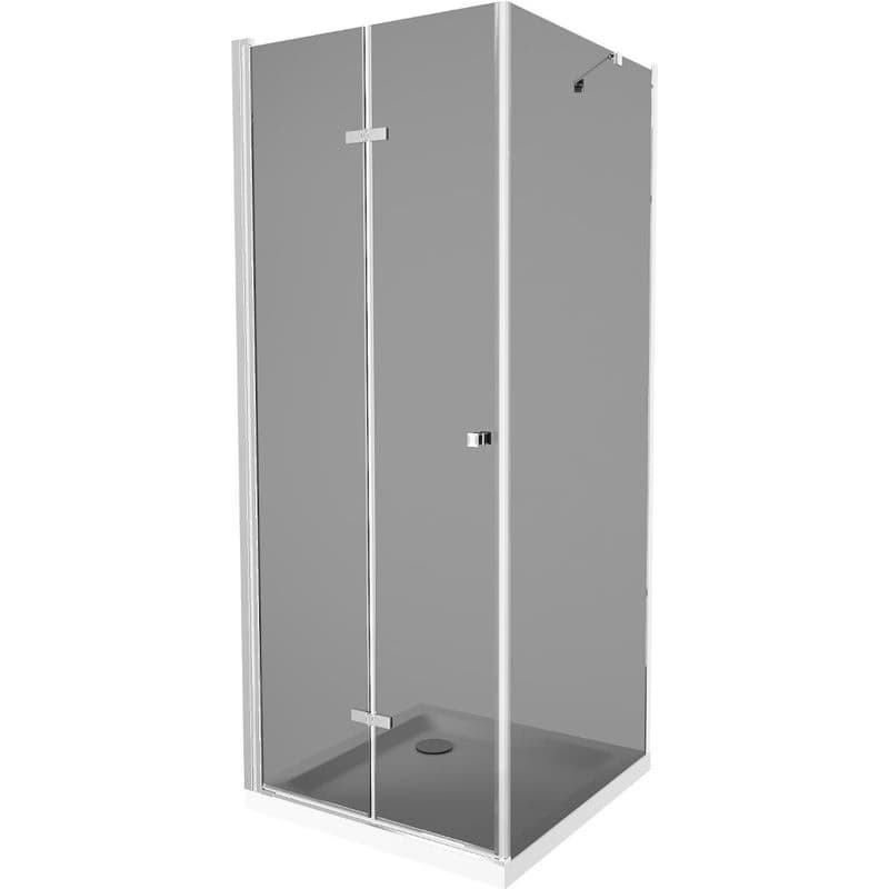 MEXEN/S - Lima sprchovací kút 80x80, grafit, chróm + biela vanička so sifónom 856-080-080-01-40-4010 1
