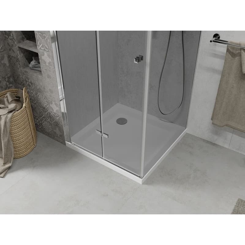 MEXEN/S - Lima sprchovací kút 80x80, grafit, chróm + biela vanička so sifónom 856-080-080-01-40-4010 5