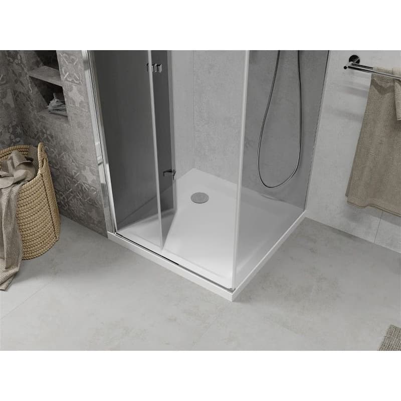 MEXEN/S - Lima sprchovací kút 80x80, grafit, chróm + biela vanička so sifónom 856-080-080-01-40-4010 6