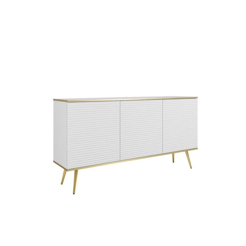 ArtPS Komoda BIJOU K-160 MDF | biela / zlaté nohy
