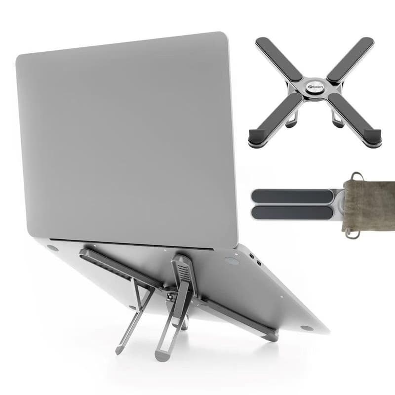 C-TECH Stojan na notebook Quallis NTS-100, do 15, 6", nastaviteľný, hliníkový 3