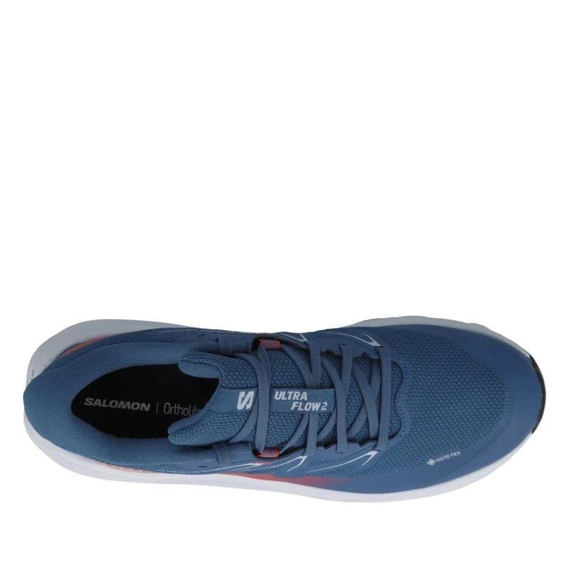 Pánska bežecká trailová obuv SALOMON Ultra Flow 2 GTX M dark blue ballad blue cherry tomato 4