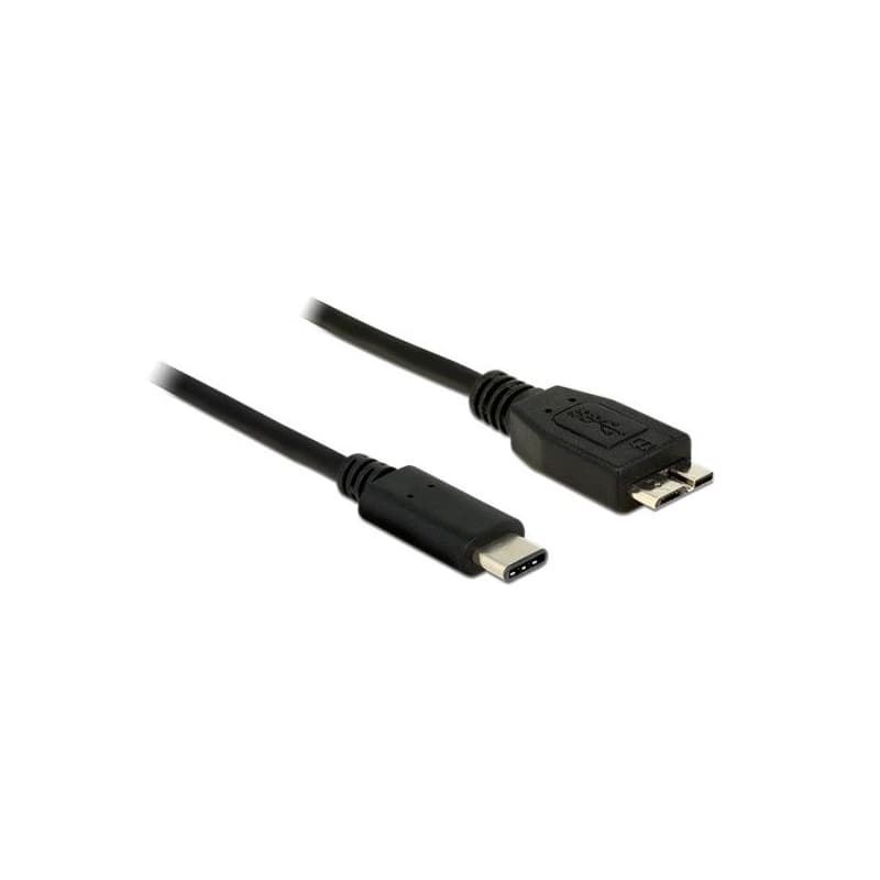Delock Čierny SuperSpeed kábel USB 10 Gbps (USB 3.1, Gen 2) USB Type-C™ samec > USB type Micro-B samec 1 m