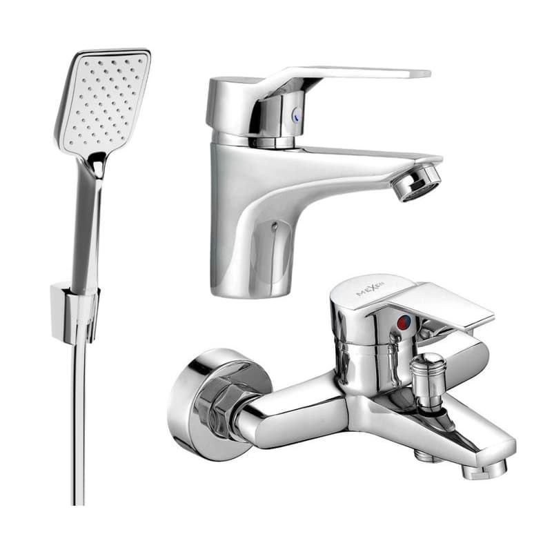 MEXEN/S - Caro R62 SET vaňová a umývadlová batéria, chróm 746603R62-00