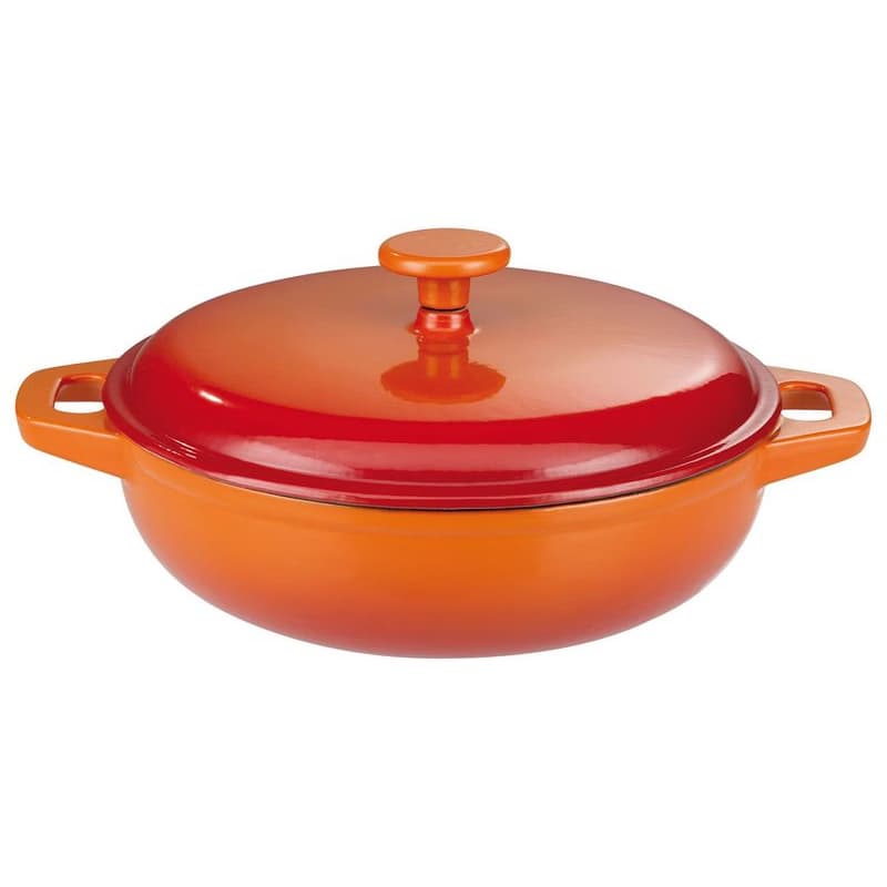 GSW Liatinový hrniec na dusenie/pekáč/tajin (hrniec na dusenie, oranžová, 30 cm)