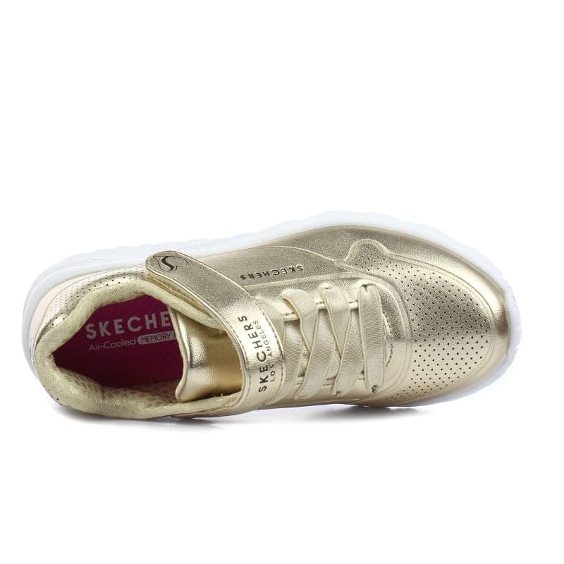 Dievčenská rekreačná obuv SKECHERS Uno Lite Chrome Steps gold 4