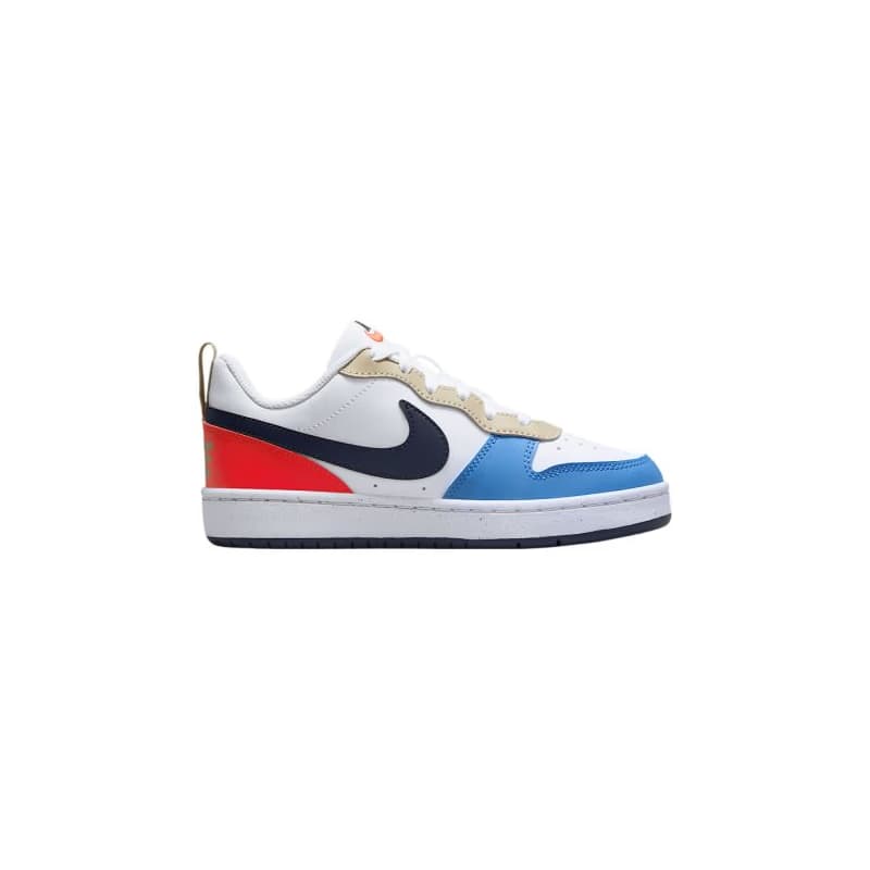 Chlapčenská rekreačná obuv NIKE Court Borough Low Recraft Jr white light crimson blue beyond thunder blue