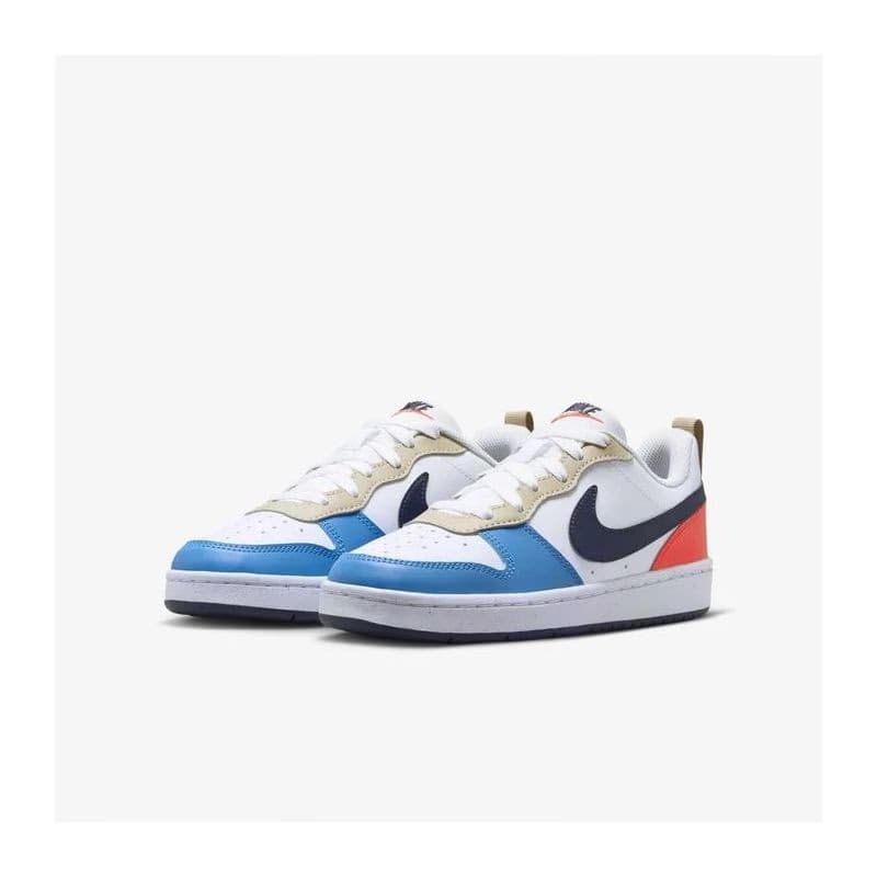 Chlapčenská rekreačná obuv NIKE Court Borough Low Recraft Jr white light crimson blue beyond thunder blue 2