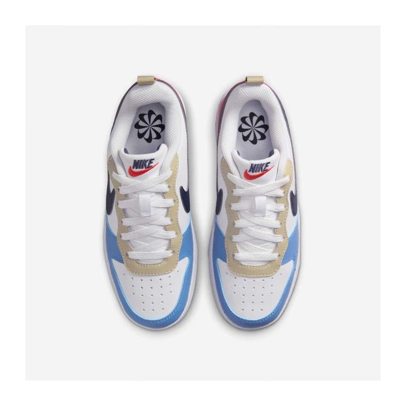 Chlapčenská rekreačná obuv NIKE Court Borough Low Recraft Jr white light crimson blue beyond thunder blue 3