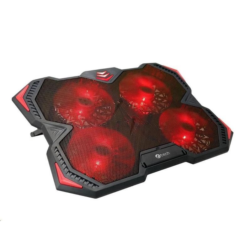 C-TECH chladiaca podložka pod NTB Zefyros (GCP-01R), casual gaming, 17, 3", červené podsvietenie, regulácia otáčok 1
