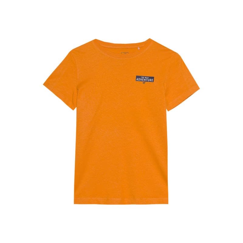 Chlapčenské turistické tričko s krátkym rukávom 4F JUNIOR TSHIRT-4FJWSS24TTSHM1131-70S-ORANGE 5