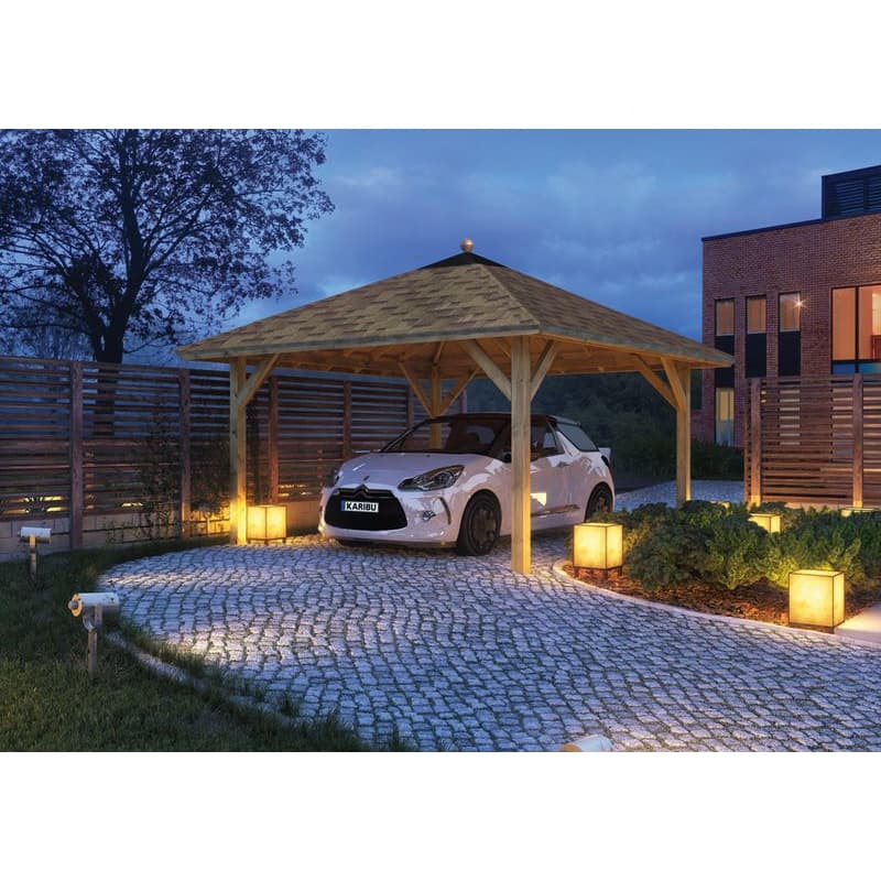 Drevený prístrešok / carport 431x431 cm Lanitplast 1