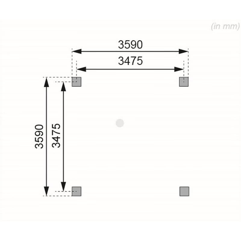 Drevený prístrešok / carport 431x431 cm Lanitplast 4