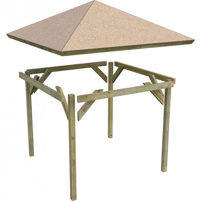 Drevený prístrešok / carport 431x431 cm Lanitplast 5