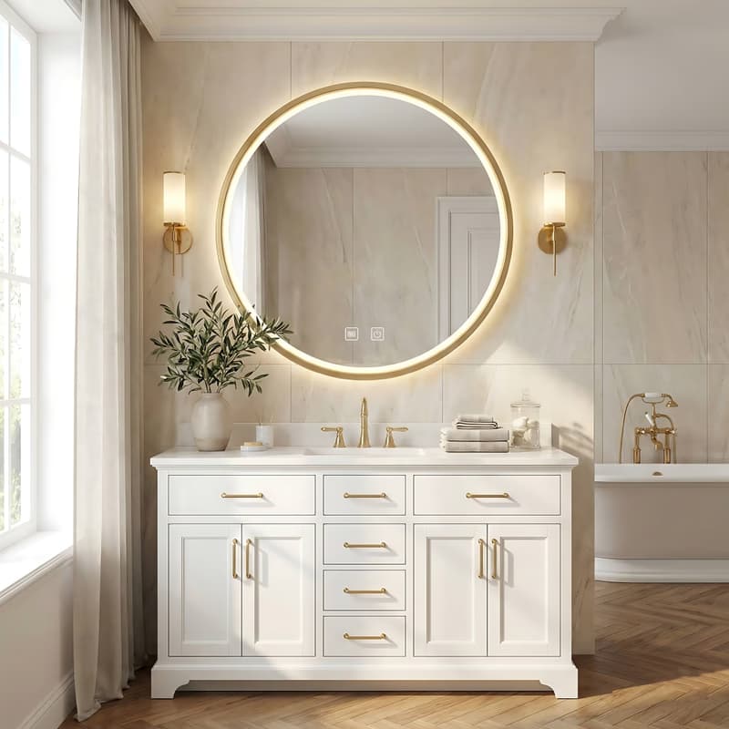 REA - Zrkadlo LED 80cm MMJ BRUSH ROSE GOLD HOM-05509 5