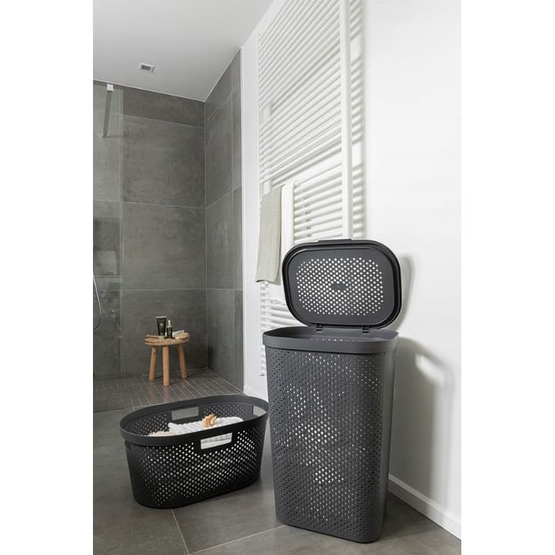 CURVER Kôš na špinavú bielizeň INFINITY DOTS 60L recyklovaný plast | tmavosivá 4