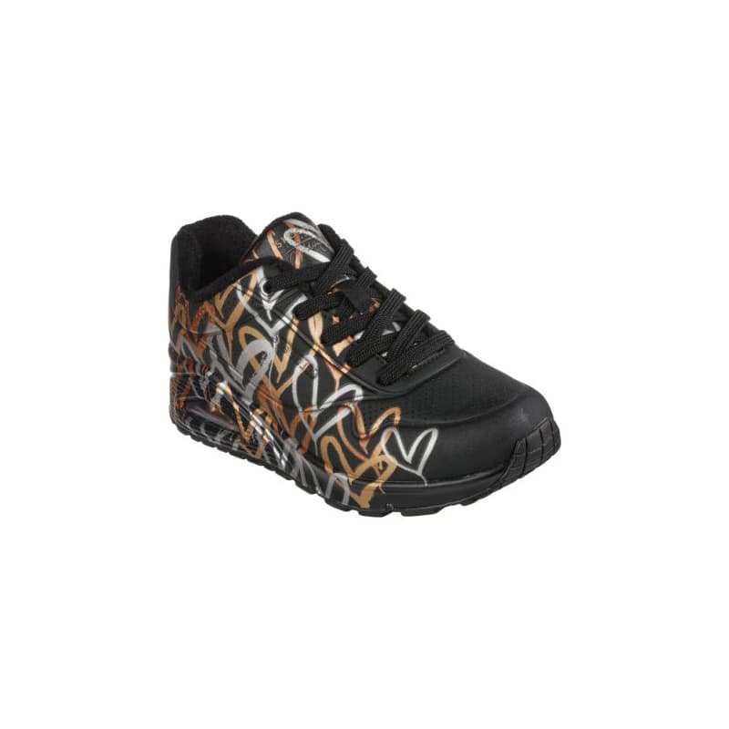 Dámska rekreačná obuv SKECHERS Uno Metallic Love black gold