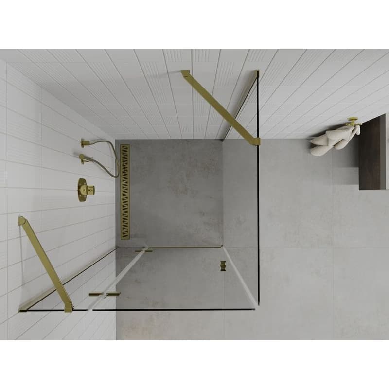 MEXEN/S - ROMA sprchovací kút 80x80, transparent, zlatá 854-080-080-50-00 5