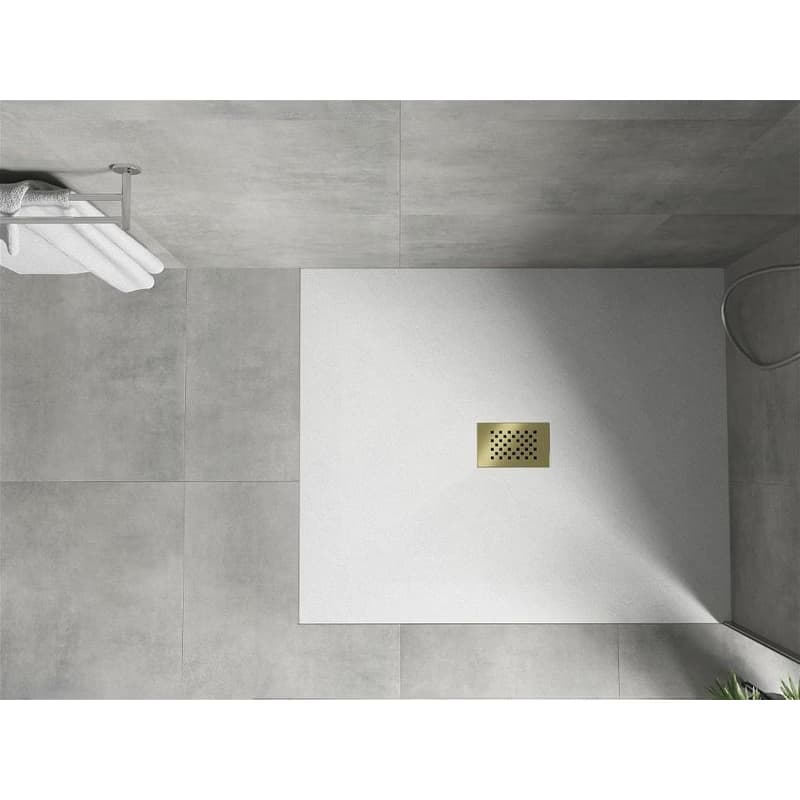 MEXEN/S - Hugo sprchová vanička SMC 130x100, biela, krytka zlatá 42101013-G 4