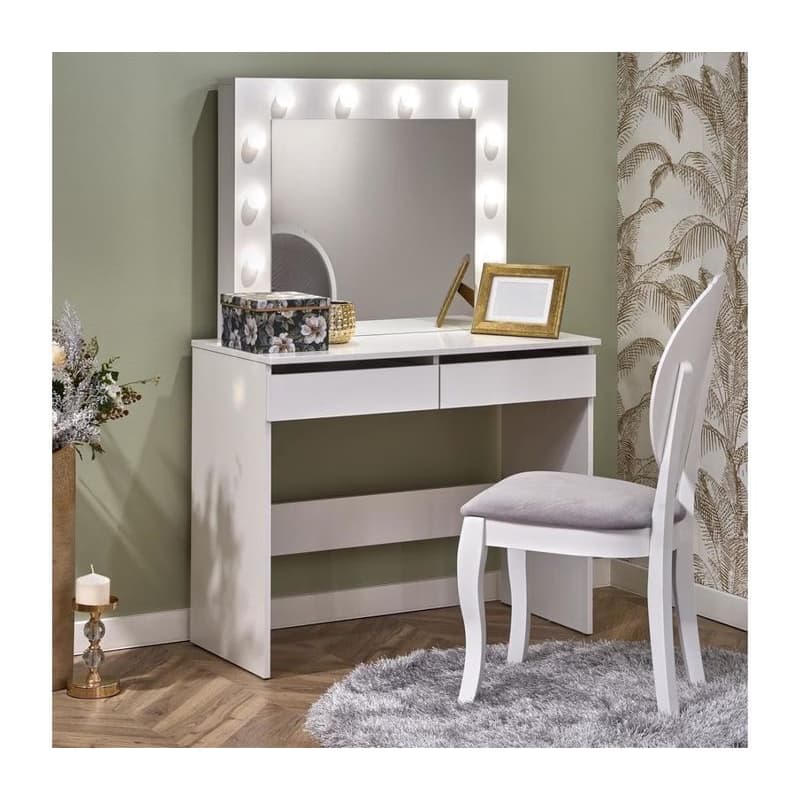 Halmar Toaletný stolík s LED osvetlením HOLLYWOOD 140x94 cm biela V-PL-HOLLYWOOD-TOALETKA-BIAŁY