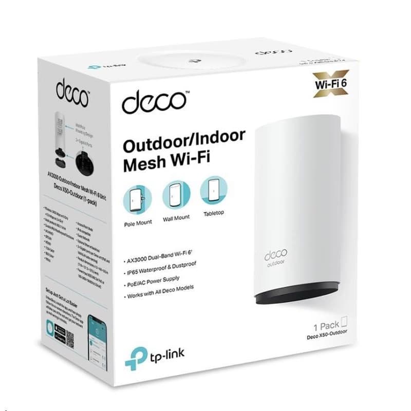 TP-Link Deco X50-outdoor (1-pack) WiFi6 Mesh (AX3000, 2, 4GHz/5GHz, 2xGbELAN/WAN) 4