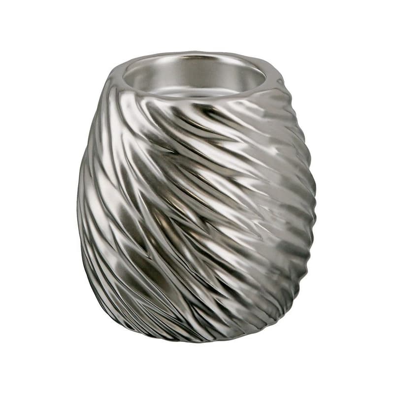 Strieborný keramický svietnik na čajovú sviečku "Wave", 12 cm 1