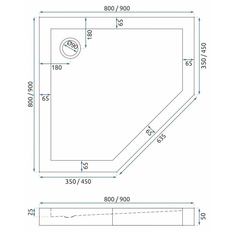 REA - Sprchový kút Diamond 90x90 čierny matný REA-K5622 2