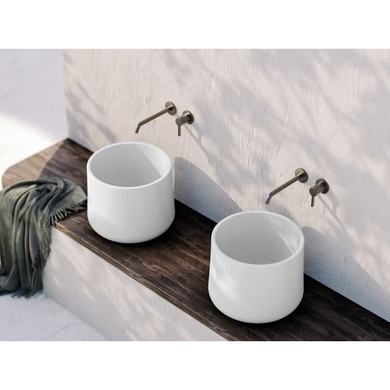 ISVEA - ALLEGRO keramické umývadlo na dosku vysoké, priemer 42cm, biela 10AL66042 4