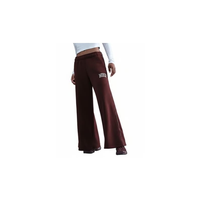 Dámske tepláky NIKE W NSW PHNX FLC LOGO WIDE LEG BURGUNDY CRUSH