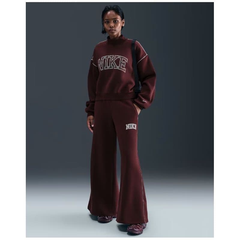 Dámske tepláky NIKE W NSW PHNX FLC LOGO WIDE LEG BURGUNDY CRUSH 3