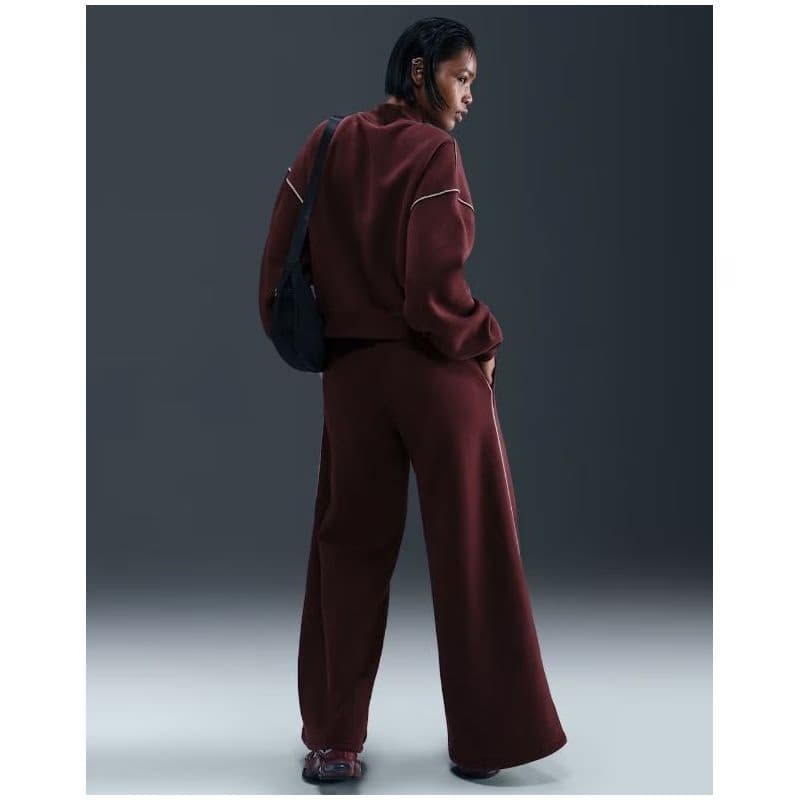 Dámske tepláky NIKE W NSW PHNX FLC LOGO WIDE LEG BURGUNDY CRUSH 4