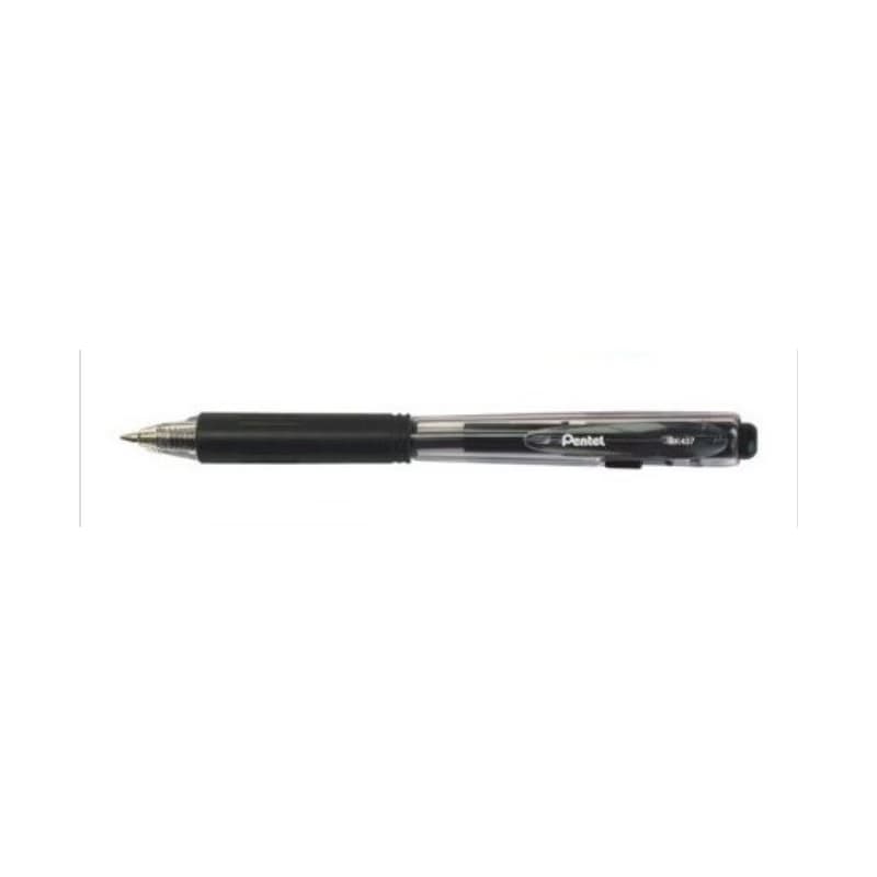 Guľôčkové pero Pentel BK437 0,5mm čierne telo číre 1