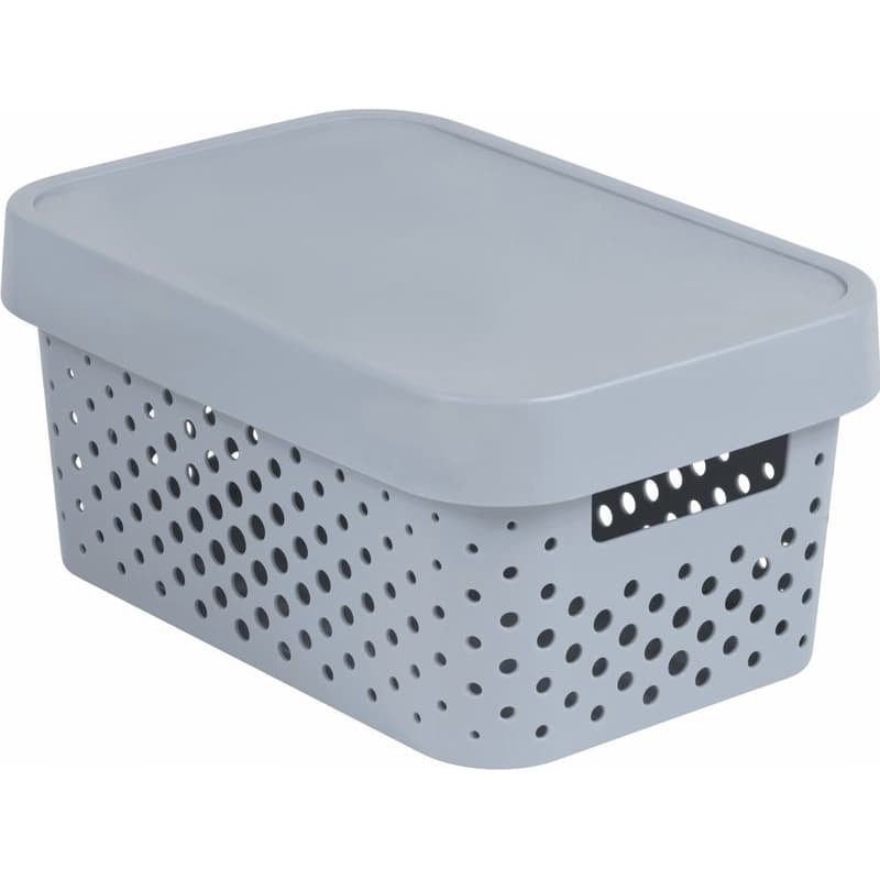 CURVER Úložný box INFINITY DOTS 4,5l s vekom | sivá