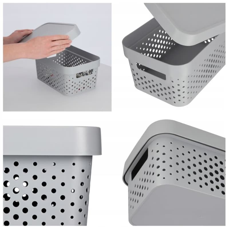 CURVER Úložný box INFINITY DOTS 4,5l s vekom | sivá 4