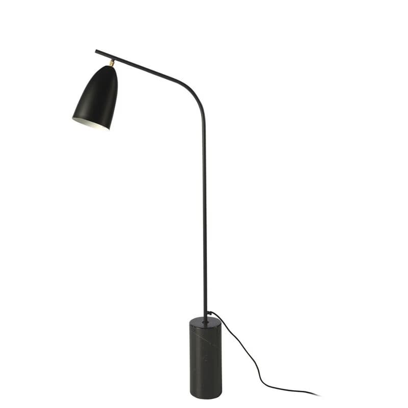 Estila Stmievateľná stojaca lampa Nero Marquina s polohovateľným tienidlom v prevedení mramor oceľ čierna 147cm 1