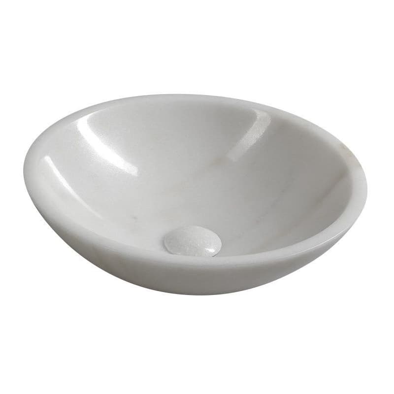 SAPHO - BLOK kamenné umývadlo priemer 40cm, leštený biely mramor 2401-34 1