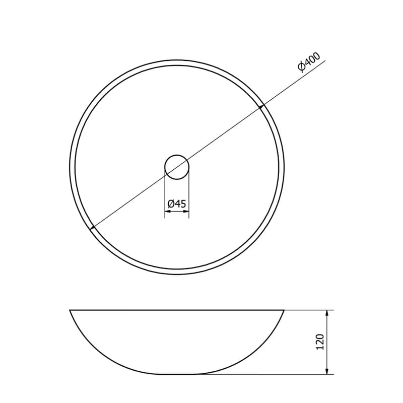 SAPHO - BLOK kamenné umývadlo priemer 40cm, leštený biely mramor 2401-34 2