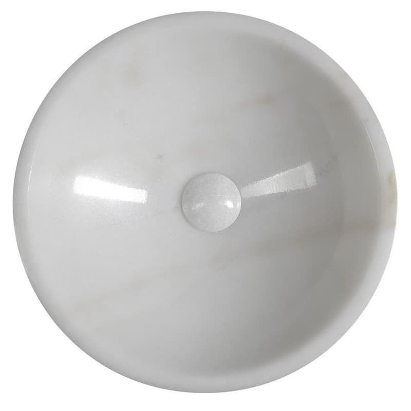 SAPHO - BLOK kamenné umývadlo priemer 40cm, leštený biely mramor 2401-34 4