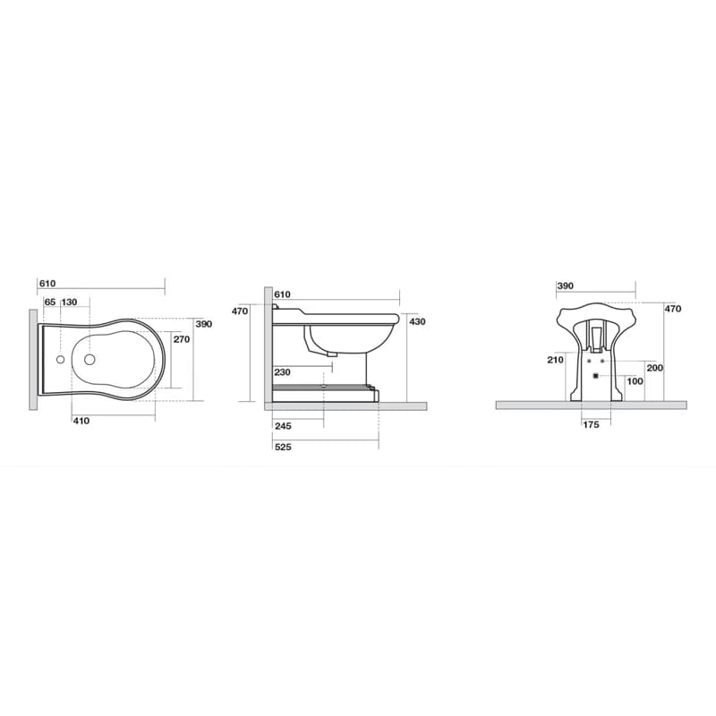 KERASAN - RETRO bidet 39x61cm, biela 102201 2
