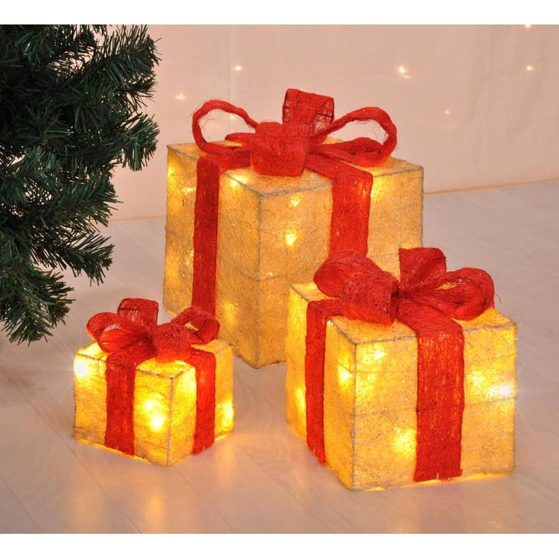 LED dekorácie Darčeky, sada 3 ks 1