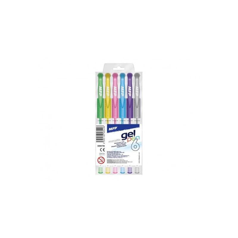 Gélové perá MFP Metalic GM1038 1mm sada 6 farieb 1