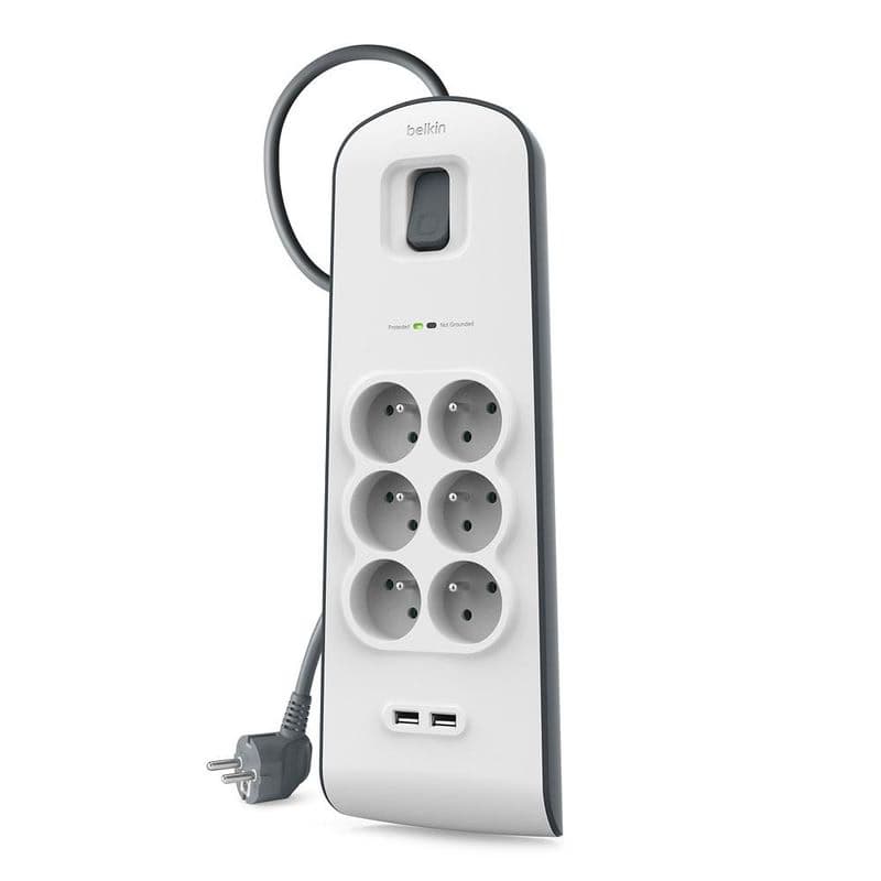 Belkin prepäťová ochrana BSV604 - 6-zásuvka, 2xUSB/2.4A, 2m 1