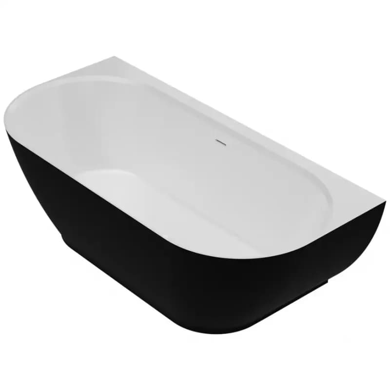 Vaňa Lesla 168x82 konglomerát čierna/biela matná 1
