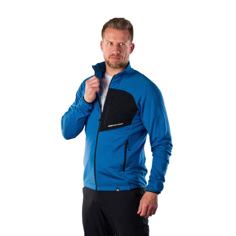 Pánska turistická flisová mikina so zipsom NORTHFINDER EUSTACIO-282blueblack 2