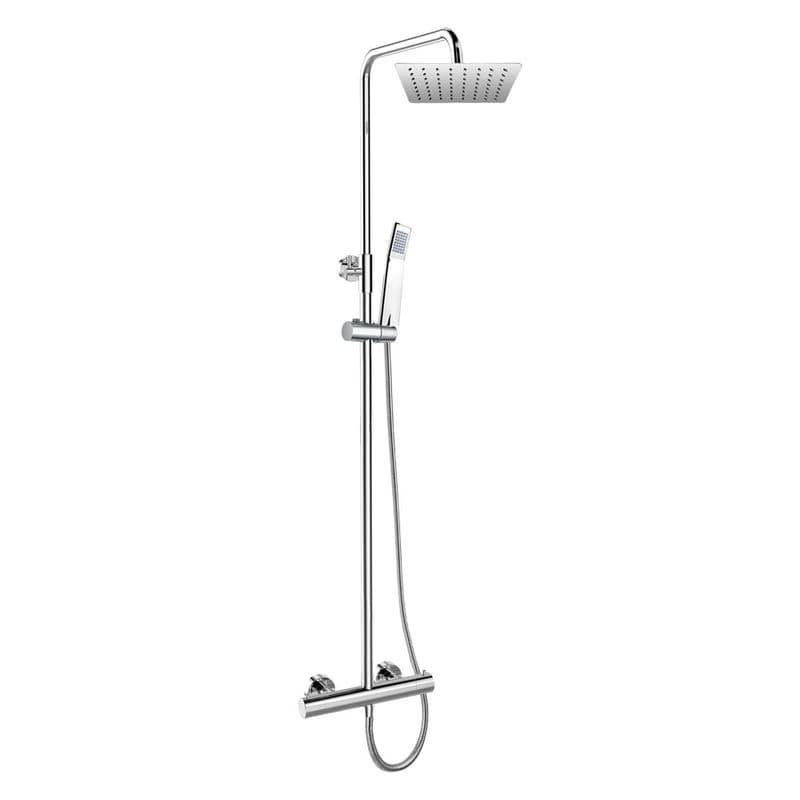 Mereo Termostatická sprchová batéria s hlavovou hranatou slim sprchou, nerez CB60104TSD 1