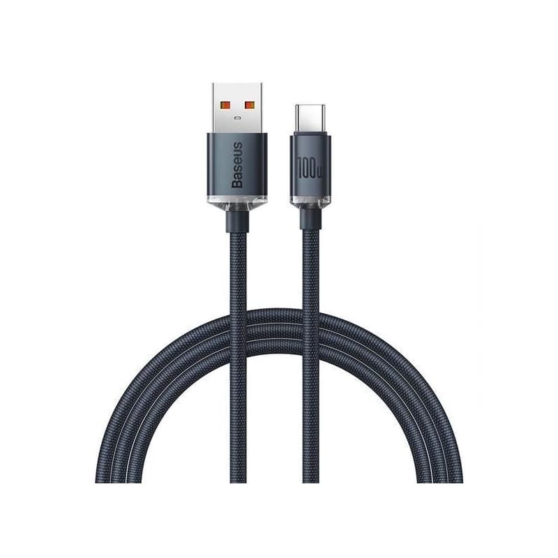 Baseus Crystal Shine Series nabíjací / dátový kábel USB-A / USB-C 100W 1, 2m, čierna 1
